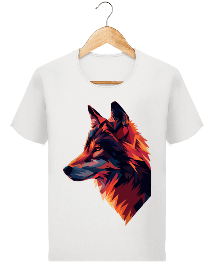  T-shirt Homme vintage Illustration de Loup stylisé par KronoArt