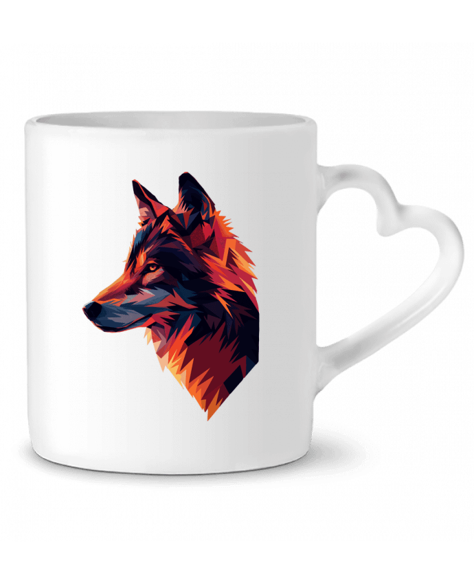 Mug coeur Illustration de Loup stylisé par KronoArt