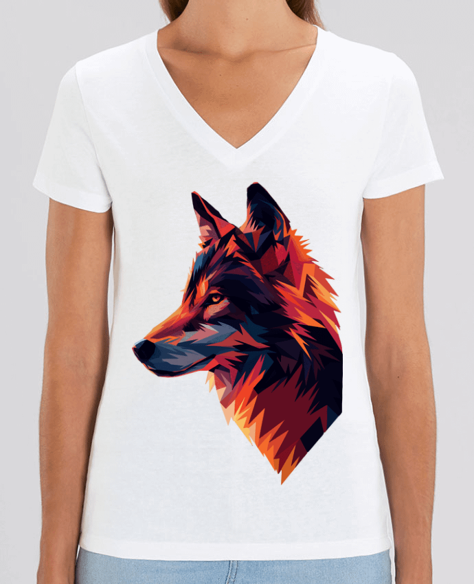 Tee-shirt femme Illustration de Loup stylisé Par  KronoArt