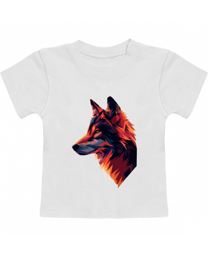 T-shirt bébé Illustration de Loup stylisé manches courtes du designer KronoArt