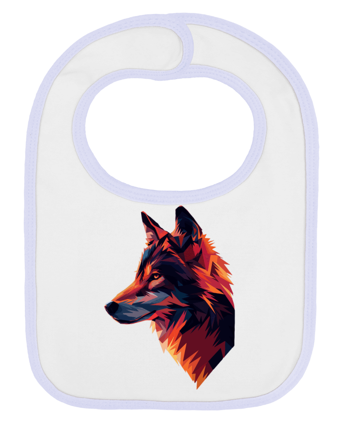 Bavoir bébé uni Illustration de Loup stylisé par KronoArt