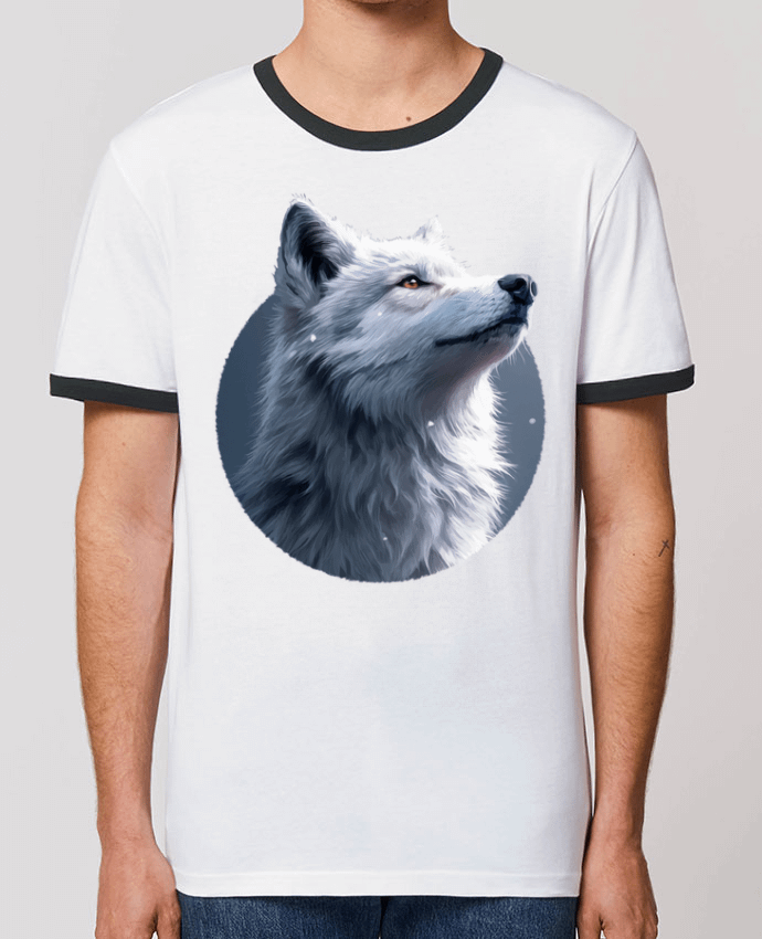 T-shirt Illustration de Loup Blanc par KronoArt