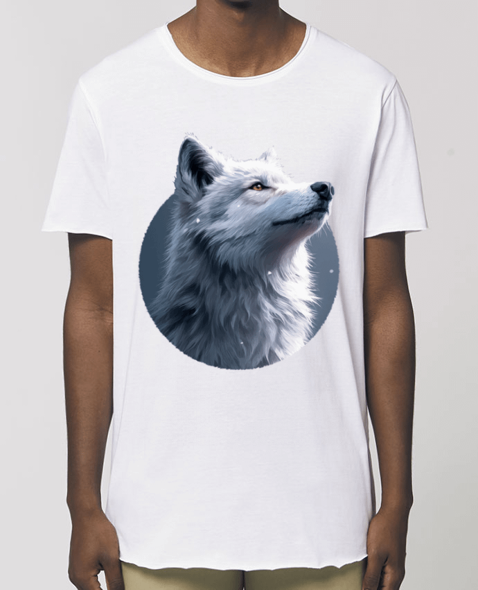 Tee-shirt Homme Illustration de Loup Blanc Par  KronoArt