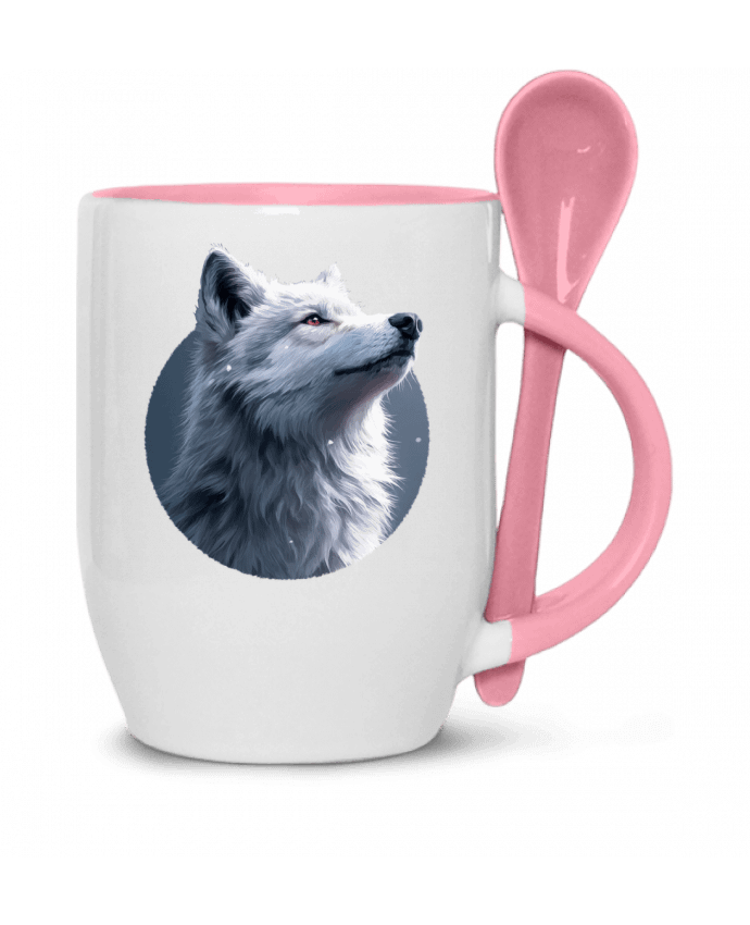  Tasse cuillère Illustration de Loup Blanc par KronoArt