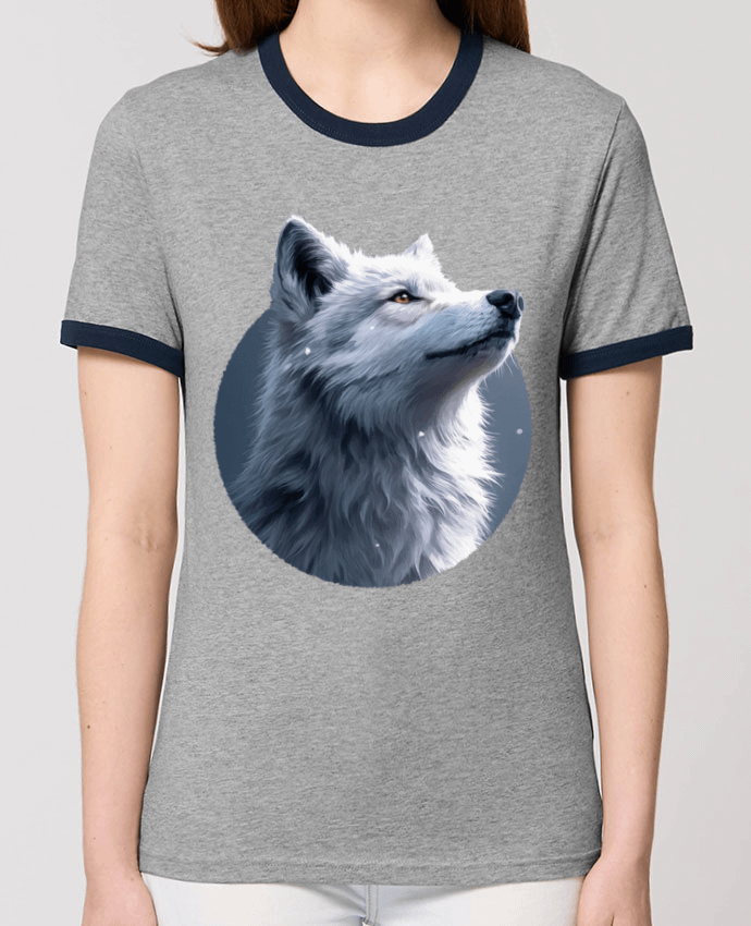 T-shirt Illustration de Loup Blanc par KronoArt