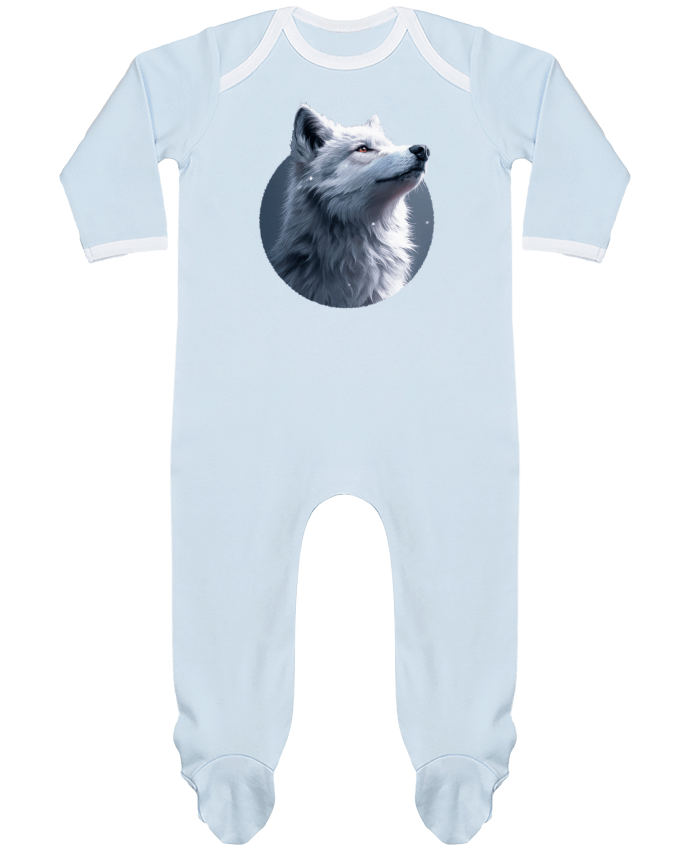 Body Pyjama Bébé Illustration de Loup Blanc par KronoArt