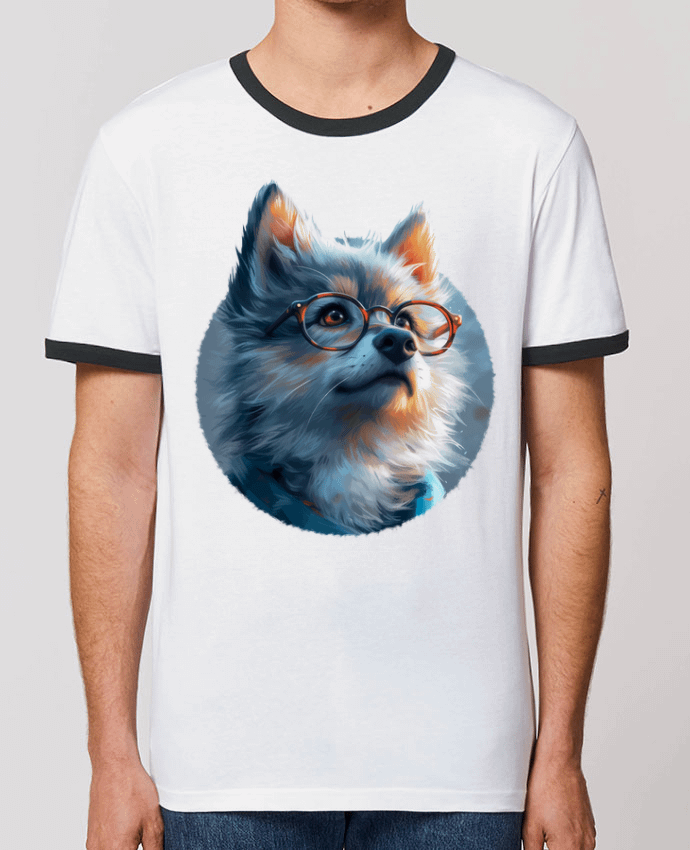 T-shirt Illustration de Loup avec lunettes par KronoArt