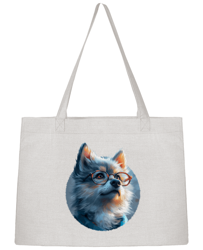 Sac Shopping Illustration de Loup avec lunettes par KronoArt