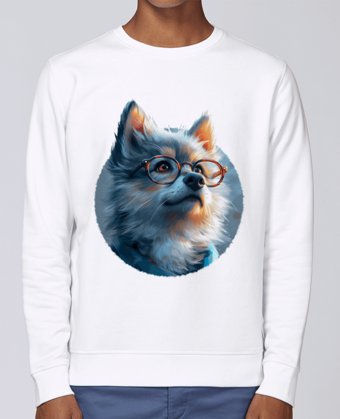 Sweatshirt Illustration de Loup avec lunettes par KronoArt