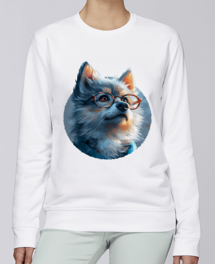 Sweatshirt Illustration de Loup avec lunettes par KronoArt