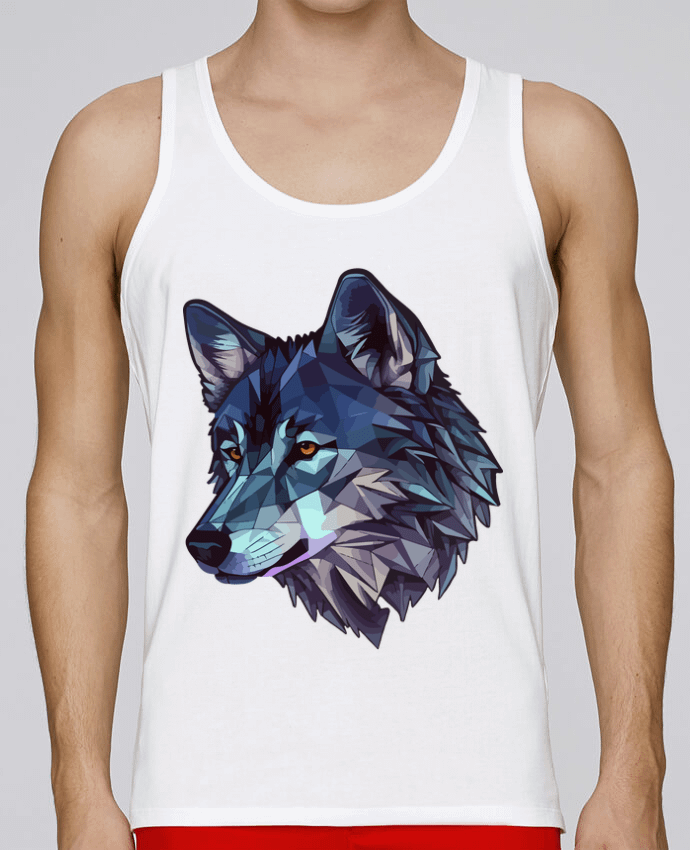 Débardeur homme Loup stylisé, géométrique par KronoArt 100% coton bio