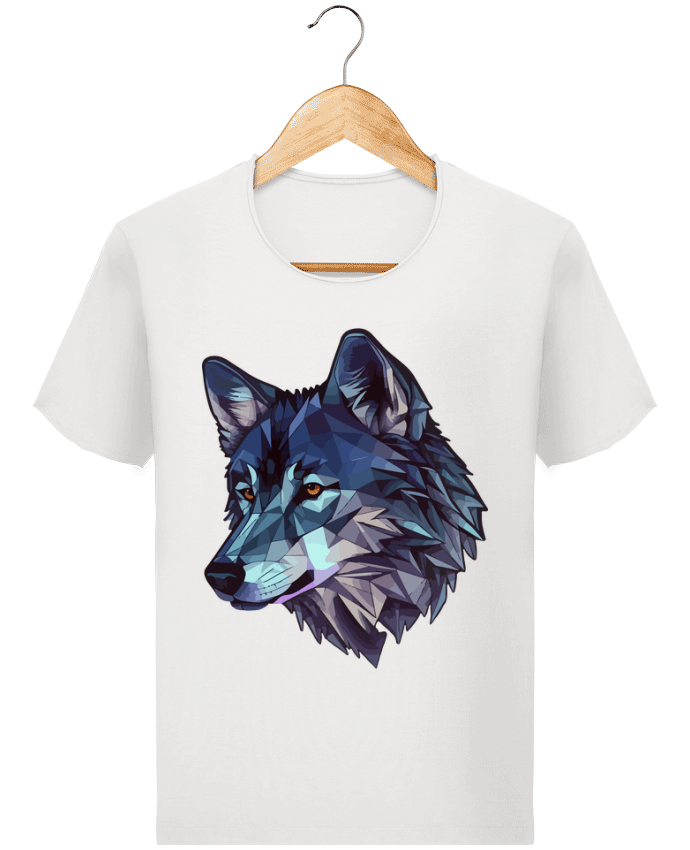  T-shirt Homme vintage Loup stylisé, géométrique par KronoArt