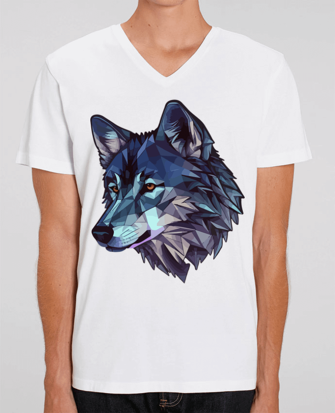 T-shirt homme Loup stylisé, géométrique par KronoArt