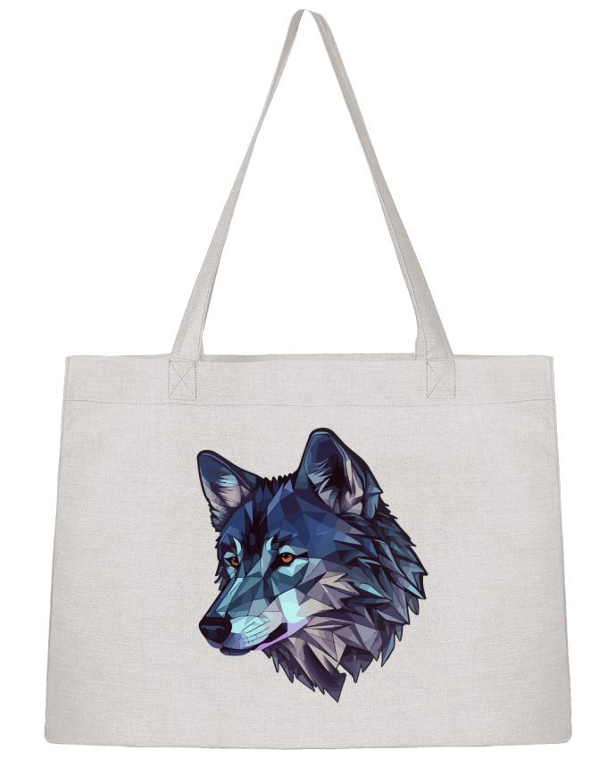 Sac Shopping Loup stylisé, géométrique par KronoArt