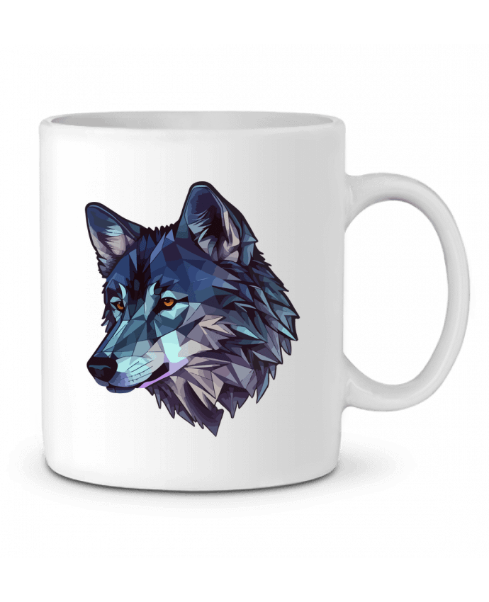 Mug  Loup stylisé, géométrique par KronoArt