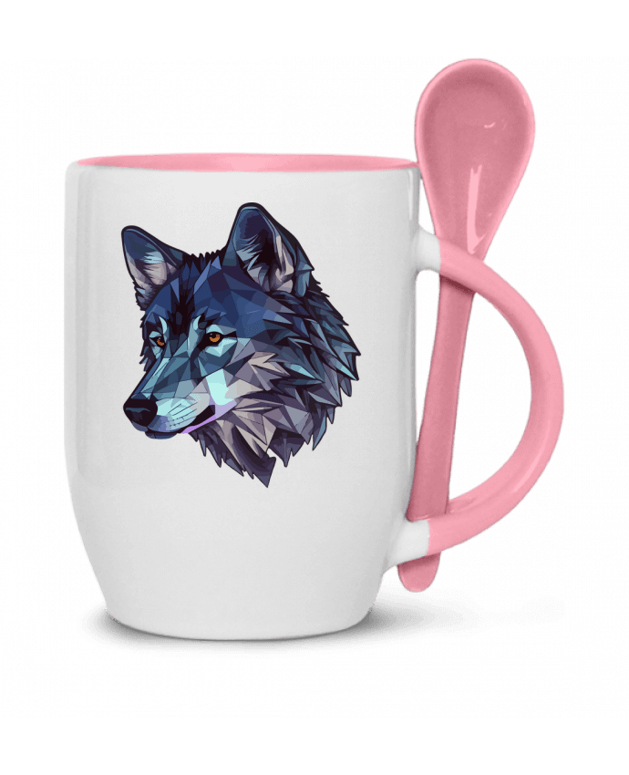  Tasse cuillère Loup stylisé, géométrique par KronoArt