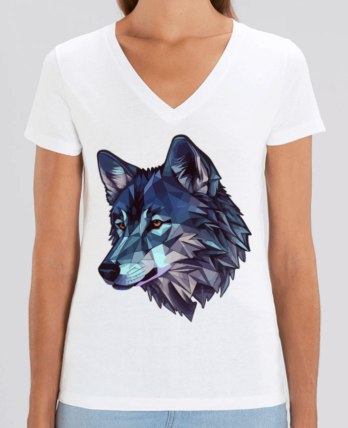 Tee-shirt femme Loup stylisé, géométrique Par  KronoArt