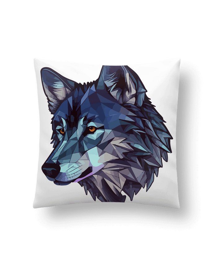 Coussin Loup stylisé, géométrique par KronoArt