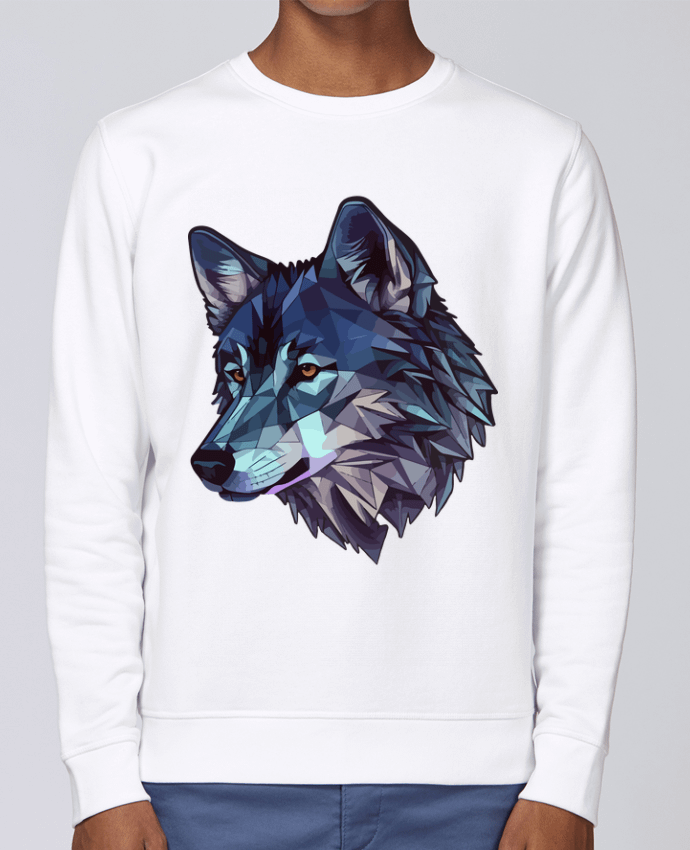 Sweatshirt Loup stylisé, géométrique par KronoArt