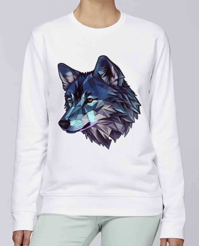 Sweatshirt Loup stylisé, géométrique par KronoArt