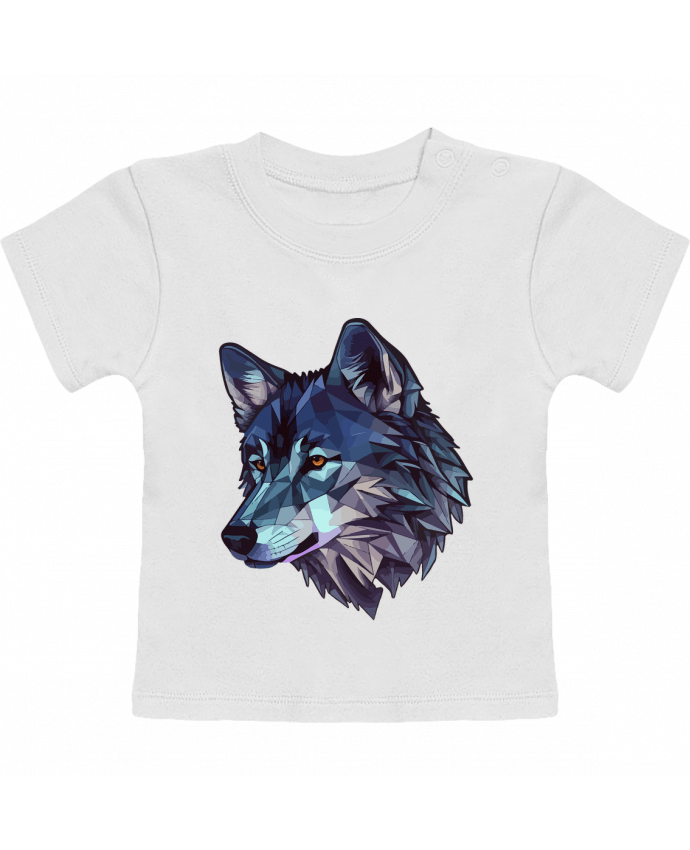 T-shirt bébé Loup stylisé, géométrique manches courtes du designer KronoArt