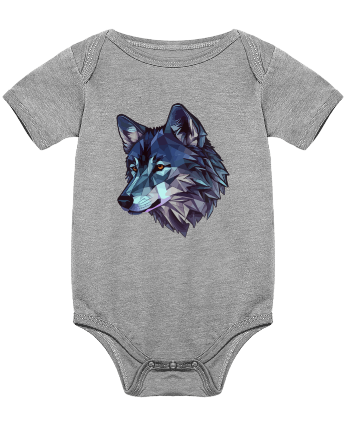 Body bébé Loup stylisé, géométrique par KronoArt