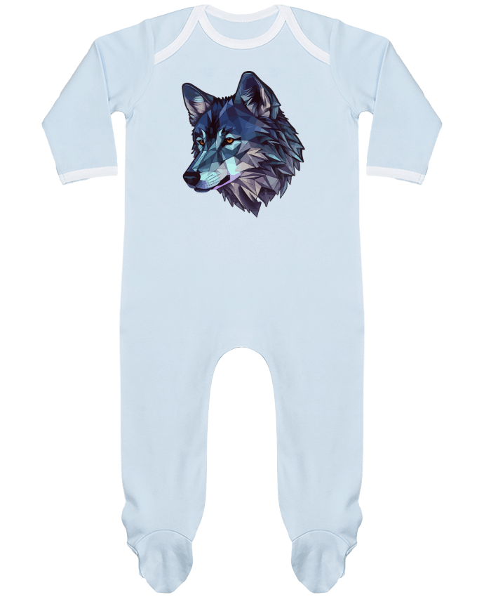 Body Pyjama Bébé Loup stylisé, géométrique par KronoArt