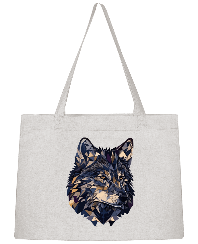 Sac Shopping Loup stylisé, géométrique par KronoArt