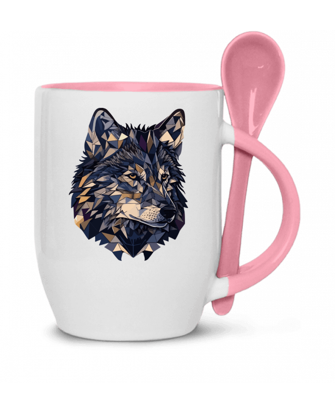  Tasse cuillère Loup stylisé, géométrique par KronoArt