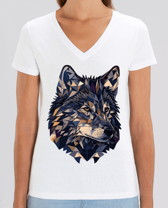 Tee-shirt femme Loup stylisé, géométrique Par  KronoArt