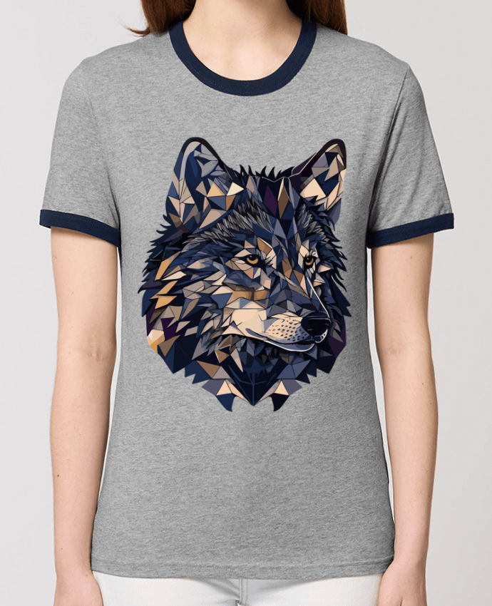 T-shirt Loup stylisé, géométrique par KronoArt