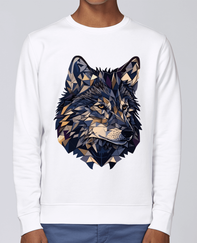 Sweatshirt Loup stylisé, géométrique par KronoArt