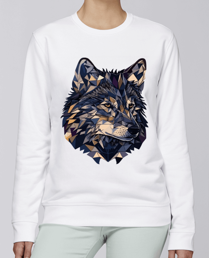 Sweatshirt Loup stylisé, géométrique par KronoArt