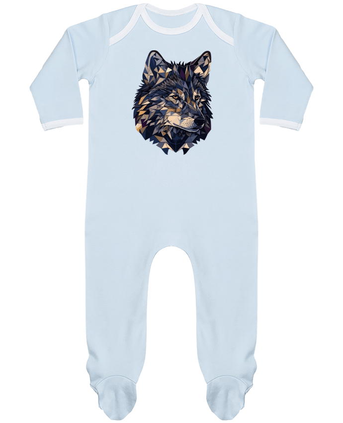 Body Pyjama Bébé Loup stylisé, géométrique par KronoArt