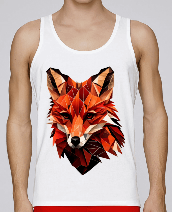 Débardeur homme Renard stylisé, Géométrique par KronoArt 100% coton bio