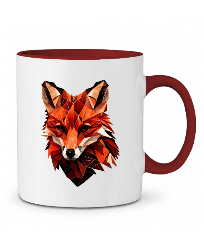 Mug bicolore Renard stylisé, Géométrique KronoArt