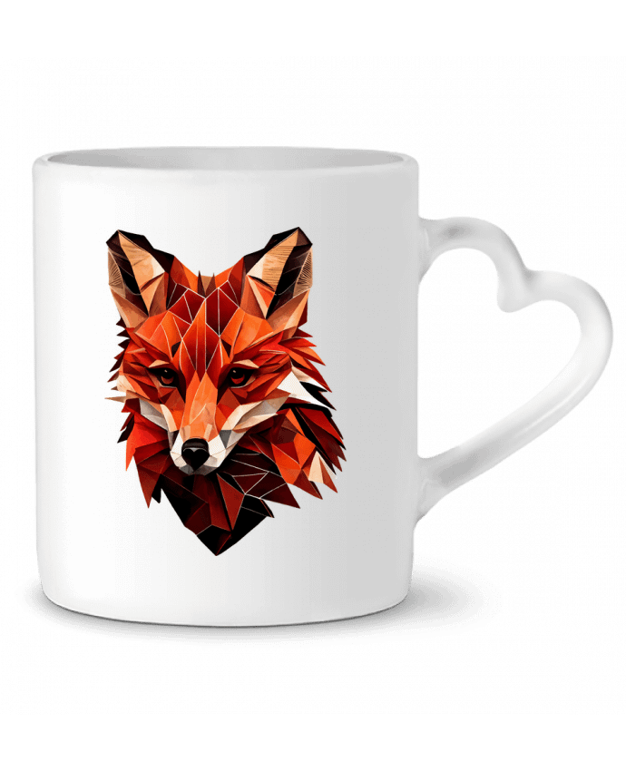 Mug coeur Renard stylisé, Géométrique par KronoArt