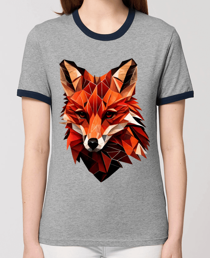 T-shirt Renard stylisé, Géométrique par KronoArt