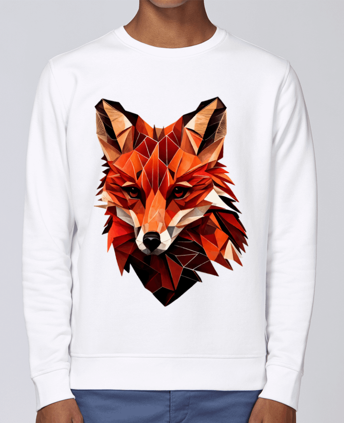 Sweatshirt Renard stylisé, Géométrique par KronoArt