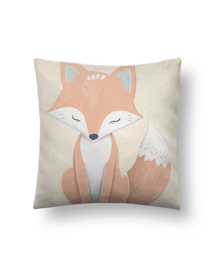 Coussin suédine Renard stylisé par KronoArt