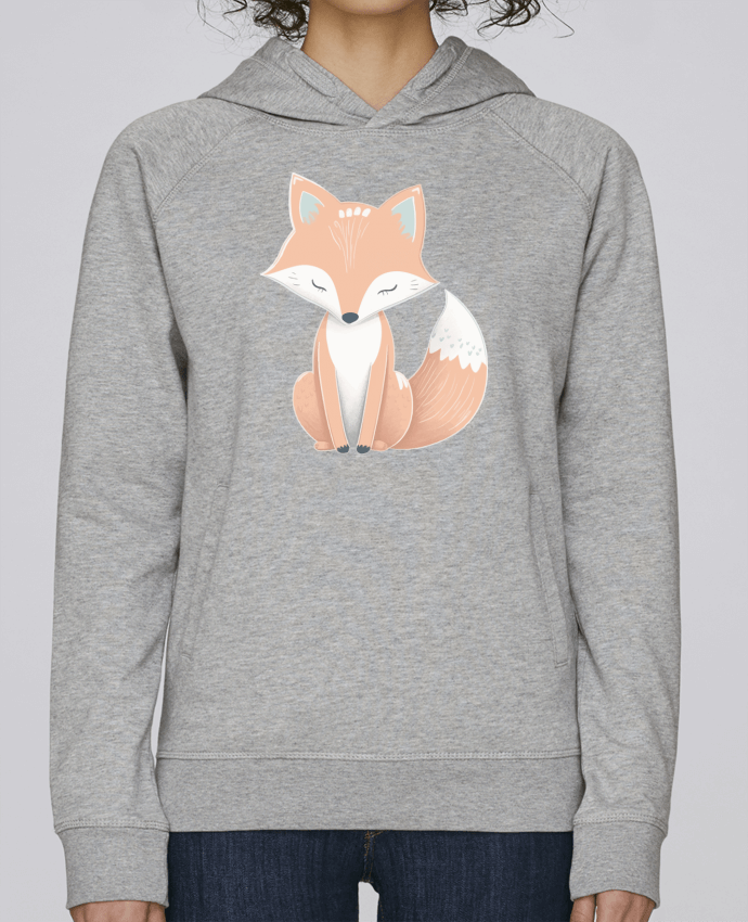 Sweat capuche femme Renard stylisé par KronoArt