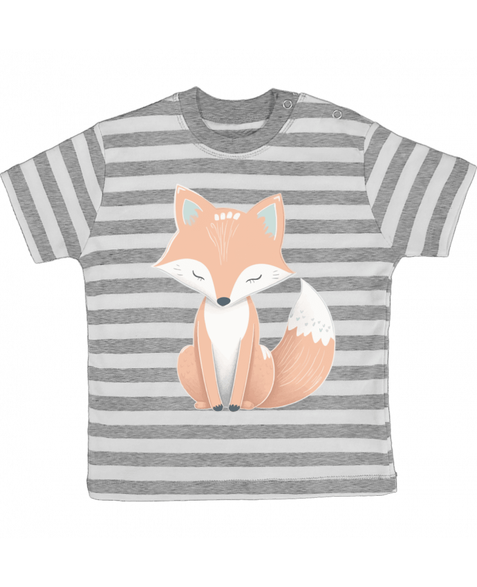 Tee-shirt bébé à rayures Renard stylisé par KronoArt