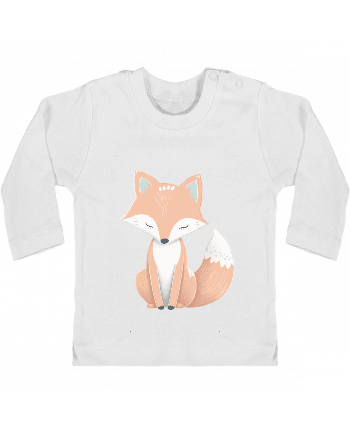 T-shirt bébé Renard stylisé manches longues du designer KronoArt