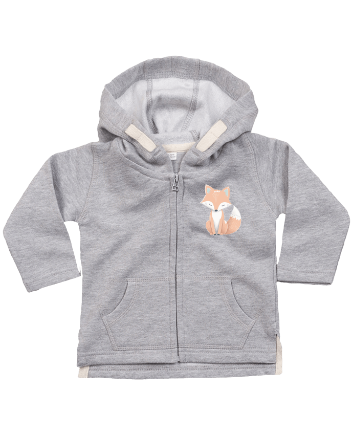 Sweat à capuche bébé zippé Renard stylisé par KronoArt