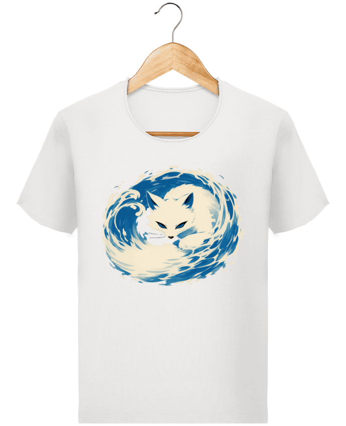  T-shirt Homme vintage Renard Blanc par KronoArt