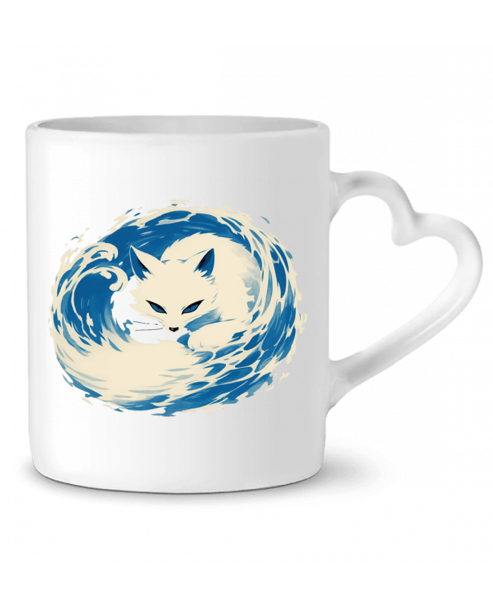 Mug coeur Renard Blanc par KronoArt