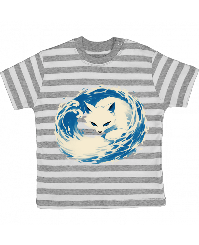 Tee-shirt bébé à rayures Renard Blanc par KronoArt