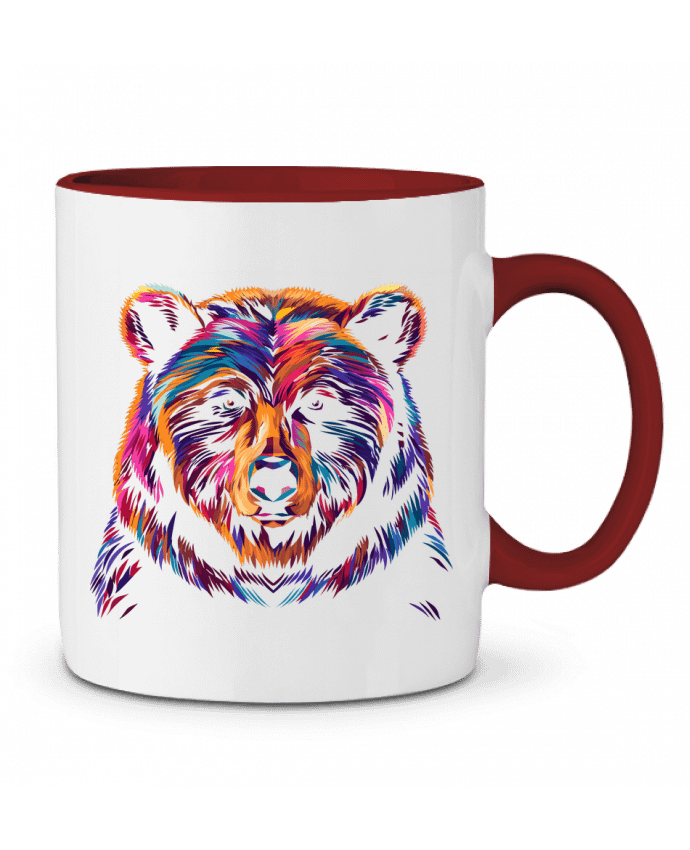 Mug bicolore Illustration d'Ours stylisé KronoArt