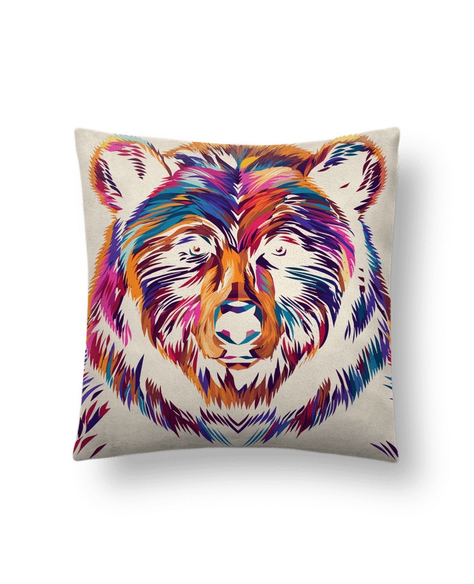 Coussin suédine Illustration d'Ours stylisé par KronoArt