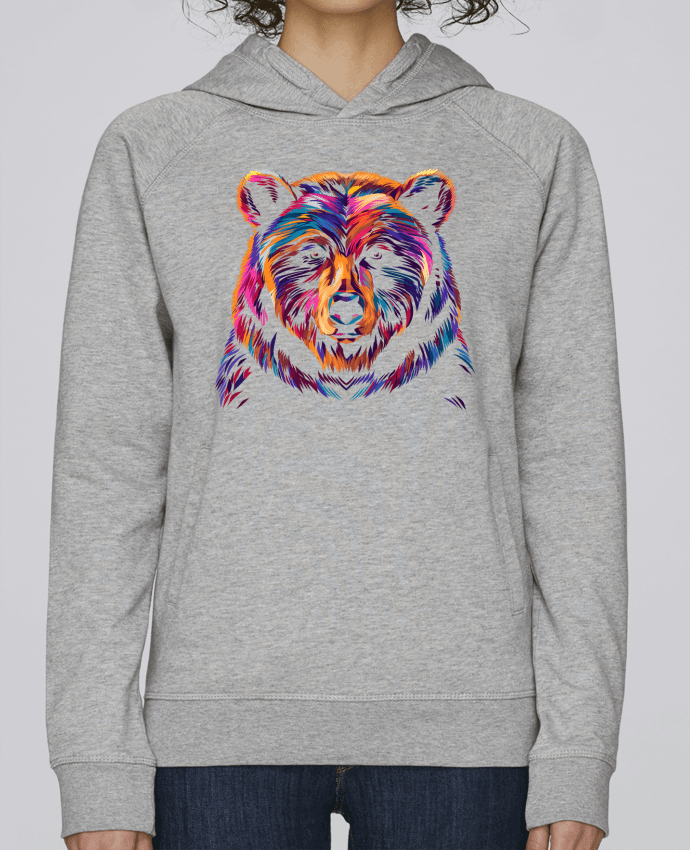 Sweat capuche femme Illustration d'Ours stylisé par KronoArt